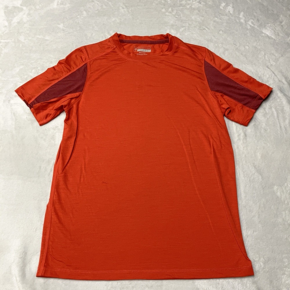 Ibex Merino Weightless Wool Orange T Shirt Hiking Merino Base Layer Mens S